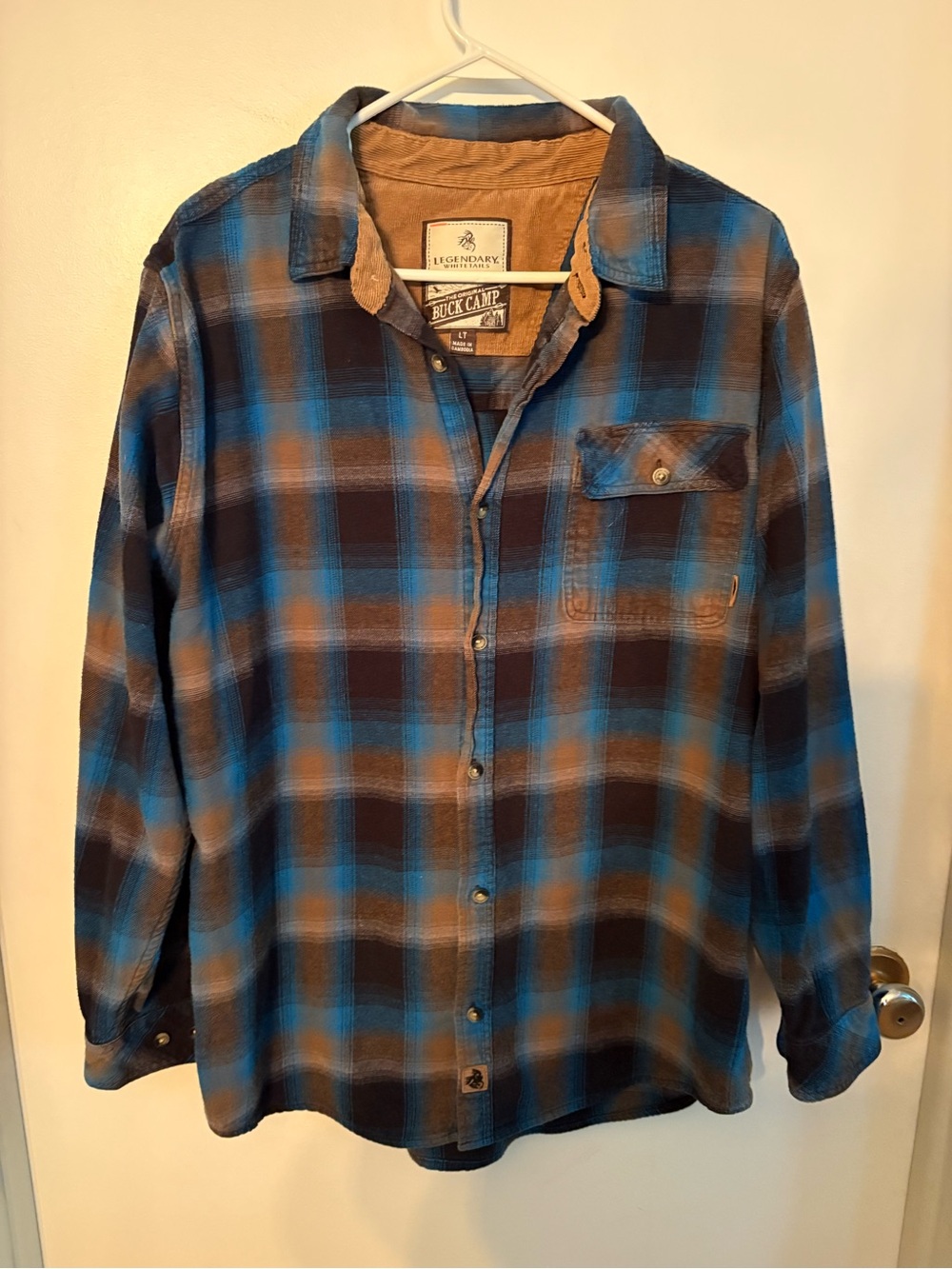 Legendary Whitetails Blue and Brown Plaid Button-Down Shirt